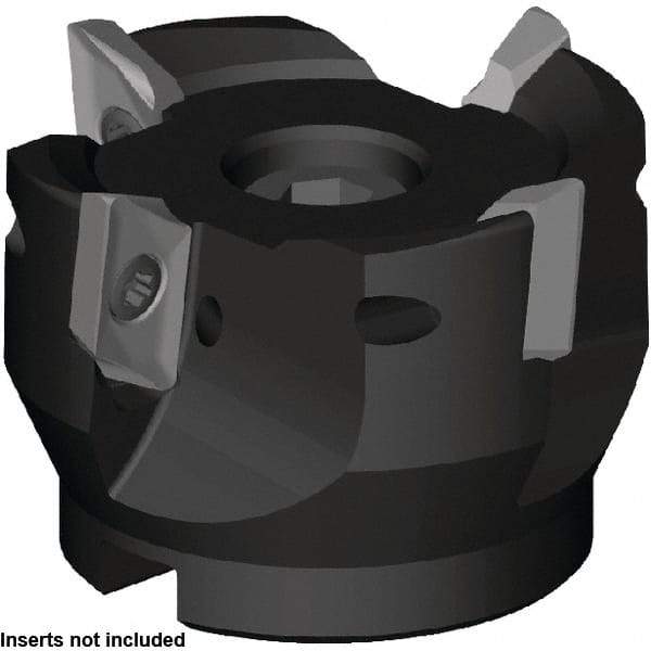 Kennametal - 3 Inserts, 3" Cut Diam, 1" Arbor Diam, 16mm Max Depth of Cut, Indexable Square-Shoulder Face Mill - 0° Lead Angle, 2" High, ZDET 16M5..721 Insert Compatibility, Through Coolant, Series 5720VZ16 - Industrial Tool & Supply