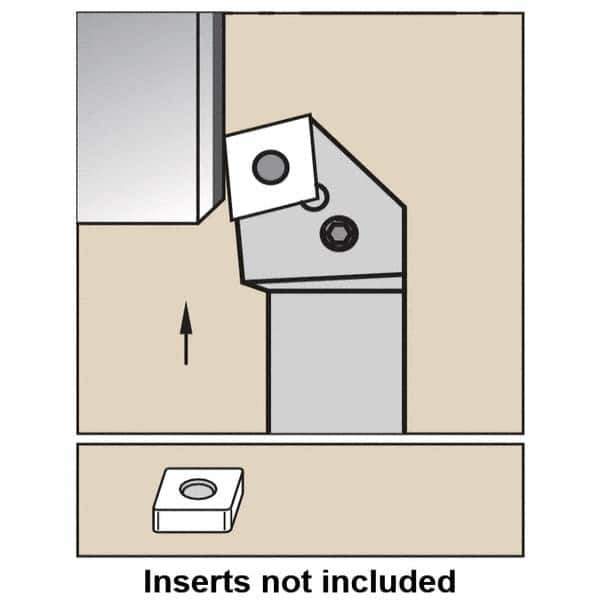Kennametal - PCKN, Left Hand Cut, 15° Lead Angle, 32mm Shank Height x 25mm Shank Width, Negative Rake Indexable Turning Toolholder - 170mm OAL, CN... 160612 Insert Compatibility, Series PCKN - Industrial Tool & Supply
