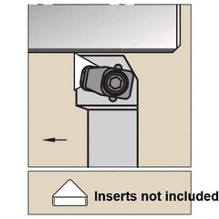 Kennametal - CTGN, Left Hand Cut, 0° Lead Angle, 25mm Shank Height x 25mm Shank Width, Negative Rake Indexable Turning Toolholder - 150mm OAL, TN.N 160408 Insert Compatibility, Series CTGN - Industrial Tool & Supply