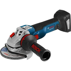 Bosch - 4-1/2" Wheel Diam, 9,000 RPM, Cordless Angle & Disc Grinder - 5/8-11 Spindle, 18 Volts, 6.3 Amps - Industrial Tool & Supply