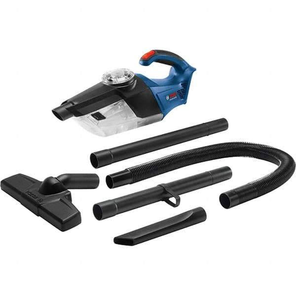 Bosch - Cordless Battery Vacuum Cleaner - 18 Volts, 6.3 Amps, 113 Watts, 2.9 Lb, Accessories Included - Industrial Tool & Supply