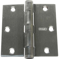 Stanley - 3-1/2" Long x 3-1/2" Wide Grade 1 Steel Full Mortise Commercial Hinge - Industrial Tool & Supply