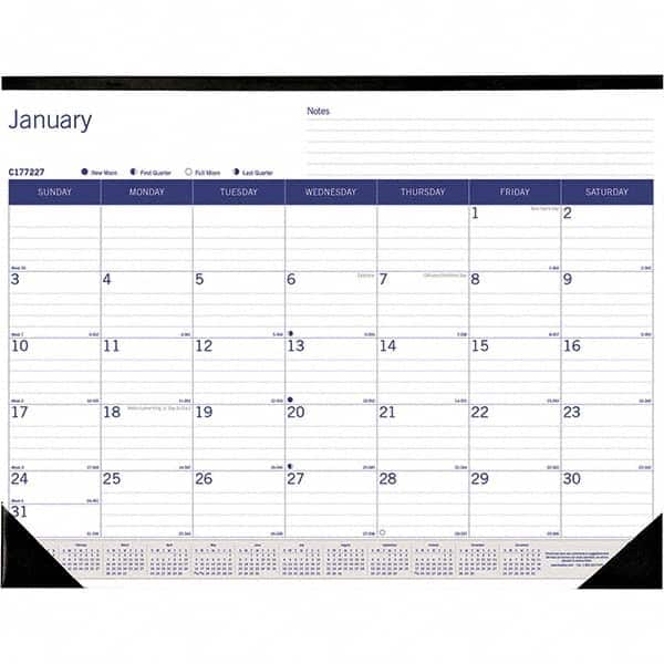 Blueline - Note Pads, Writing Pads & Notebooks Writing Pads & Notebook Type: Desk Pad Calendar Size: 22 x 17 - Industrial Tool & Supply