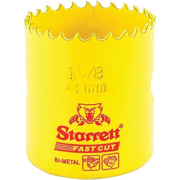 Starrett - 1-5/8" Diam, 1-5/8" Cutting Depth, Hole Saw - High Speed Steel Saw, Toothed Edge - Industrial Tool & Supply