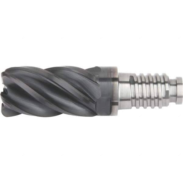 Kennametal - 16" Diam, 24mm LOC, 5 Flute 4mm Corner Radius End Mill Head - Solid Carbide, AlTiN Finish, Duo-Lock 16 Connection, Spiral Flute, 39° Helix - Industrial Tool & Supply