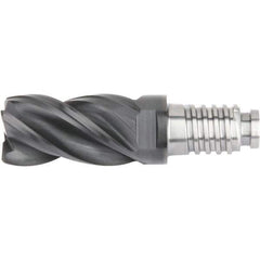 Kennametal - 25" Diam, 37.5mm LOC, 4 Flute 1mm Corner Radius End Mill Head - Solid Carbide, AlTiN Finish, Duo-Lock 25 Connection, Spiral Flute, 39° Helix, Centercutting - Industrial Tool & Supply