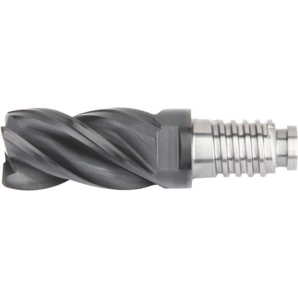Kennametal - 32" Diam, 48mm LOC, 4 Flute 1mm Corner Radius End Mill Head - Solid Carbide, AlTiN Finish, Duo-Lock 32 Connection, Spiral Flute, 39° Helix, Centercutting - Industrial Tool & Supply