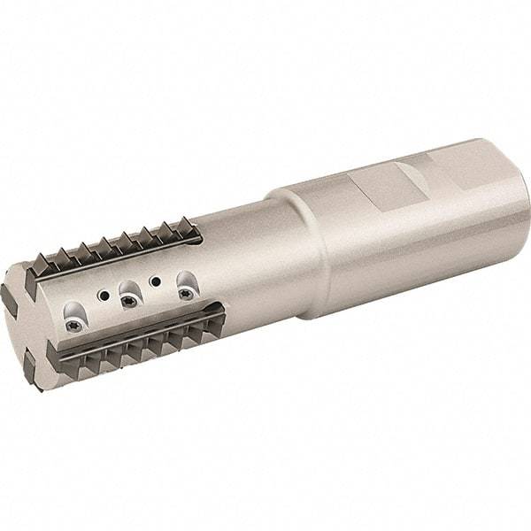 Vargus - 24.5mm Cut Diam, 43mm Max Hole Depth, 25mm Shank Diam, Internal/External Indexable Thread Mill - Insert Style R41, 2 Inserts, Toolholder Style RTMC, 104mm OAL - Industrial Tool & Supply