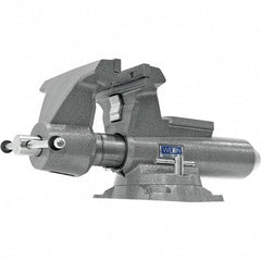 Wilton - 10" Jaw Width, 12" Opening Capacity, 5-1/4" Throat Depth, Iron Swivel Bench Vise - Double Lockdown Base Attachment, Anvil, 28-45/64" Long x 12-39/64" Wide x 11-51/64" High - Industrial Tool & Supply