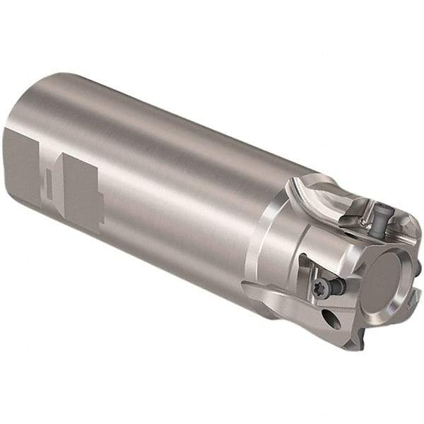 Seco - 1-1/2" Cut Diam, 12mm Max Depth of Cut, 1-1/2" Shank Diam, 120mm OAL, Indexable Square Shoulder Slot Milling End Mill - LOEX12 Inserts, Weldon Shank, 90° Lead Angle, Through Coolant, Series 217.94-12 - Industrial Tool & Supply