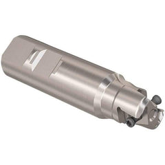 Seco - 1" Cut Diam, 12mm Max Depth of Cut, 1" Shank Diam, 4" OAL, Indexable Square Shoulder Slot Milling End Mill - LOEX12 Inserts, Weldon Shank, 90° Lead Angle, Through Coolant, Series 217.94-12 - Industrial Tool & Supply