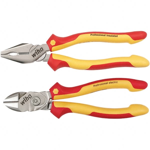Wiha - Plier Sets Set Type: Combination Pliers; Cutting Pliers Number of Pieces: 2 - Industrial Tool & Supply