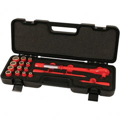 Wiha - 16 Piece Adjustable Torque Wrench & Socket Set - Industrial Tool & Supply