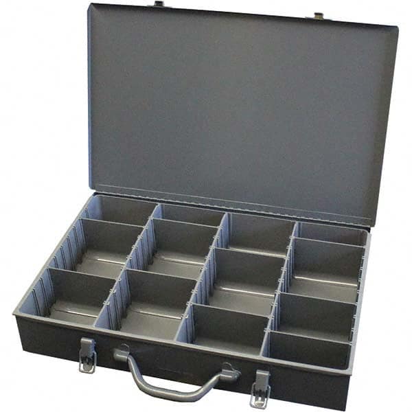 Durham - Adjustable Compartment Gray Small Parts Compartment Box - Industrial Tool & Supply