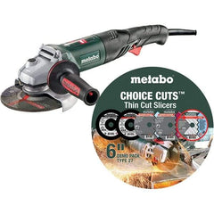 Metabo - 6" Wheel Diam, 9,600 RPM, Corded Angle & Disc Grinder - 5/8-11 Spindle, 120 Volts, 13.2 Amps - Industrial Tool & Supply