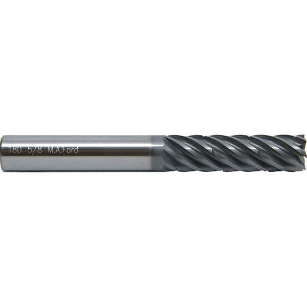 M.A. Ford - 3/8", 7 Flute, Single End, Solid Carbide, 0.03" Corner Radius End Mill - 4" OAL, 38° Helix, Right Hand Flute, 1-1/2" LOC, Right Hand Cut - Industrial Tool & Supply