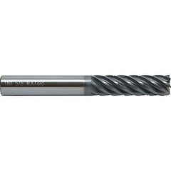 M.A. Ford - 3/8", 7 Flute, Single End, Solid Carbide, 0.03" Corner Radius End Mill - 4" OAL, 38° Helix, Right Hand Flute, 1-1/2" LOC, Right Hand Cut - Industrial Tool & Supply