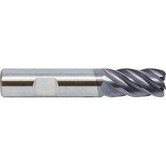 M.A. Ford - 1", 5 Flute, Single End, Solid Carbide, 0.045" Corner Radius End Mill - 4" OAL, 38° Helix, Right Hand Flute, 1-1/2" LOC, Right Hand Cut - Industrial Tool & Supply