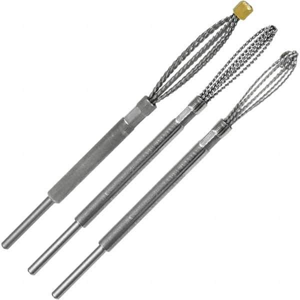Made in USA - 3 Piece Power Deburring Tool Set - 1/4" Diam Hole Tools - Industrial Tool & Supply