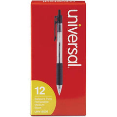 UNIVERSAL - Pens & Pencils Type: Comfort Grip Retractable Pen Color: Black - Industrial Tool & Supply