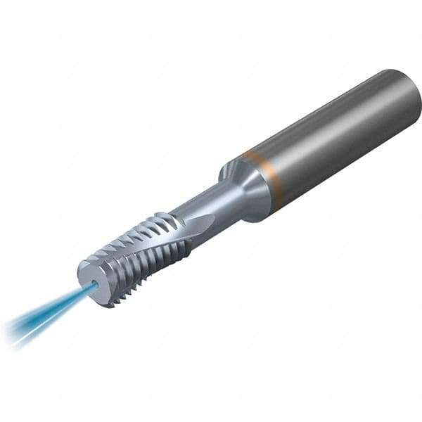 Vargus - M14x1.50 to M48x1.50 ISO, 11.9mm Cutting Diam, 4 Flute, Solid Carbide Helical Flute Thread Mill - Internal Thread, 22.5mm LOC, 92mm OAL, 12mm Shank Diam - Industrial Tool & Supply