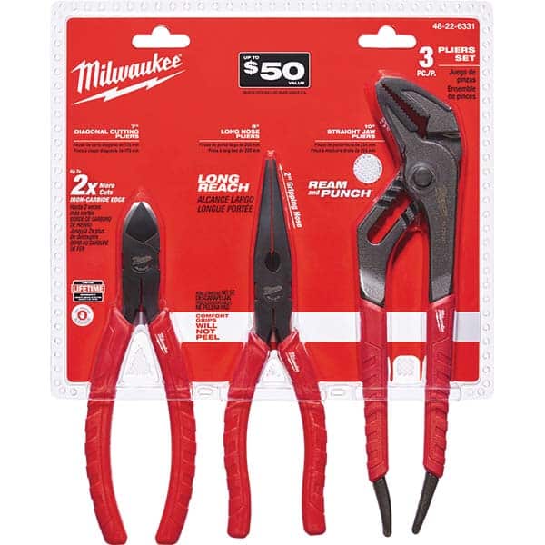 Milwaukee Tool - Plier Sets Set Type: Plier Set Number of Pieces: 3.000 - Industrial Tool & Supply
