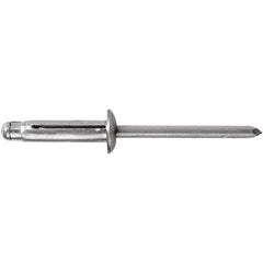 STANLEY Engineered Fastening - Size 6 Dome Head Aluminum Open End Blind Rivet - Aluminum Mandrel, 0.157" to 0.472" Grip, 3/16" Head Diam, 0.197" to 0.207" Hole Diam, - Industrial Tool & Supply