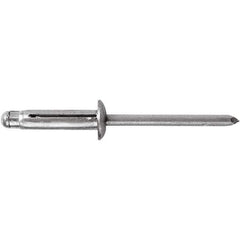 STANLEY Engineered Fastening - Size 6 Dome Head Aluminum Open End Blind Rivet - Aluminum Mandrel, 0.04" to 0.354" Grip, 3/16" Head Diam, 0.197" to 0.207" Hole Diam, - Industrial Tool & Supply