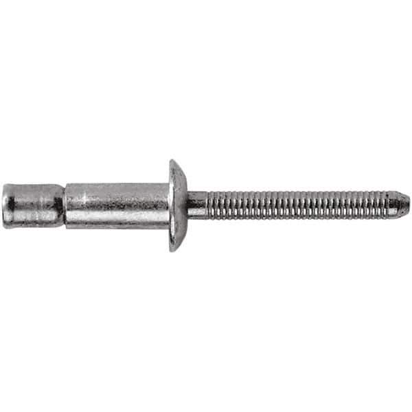 STANLEY Engineered Fastening - Size 8 Dome Head Stainless Steel Structural with Locking Stem Blind Rivet - Stainless Steel Mandrel, 0.08" to 3/8" Grip, 1/4" Head Diam, 0.261" to 0.276" Hole Diam, 0.162" Body Diam - Industrial Tool & Supply