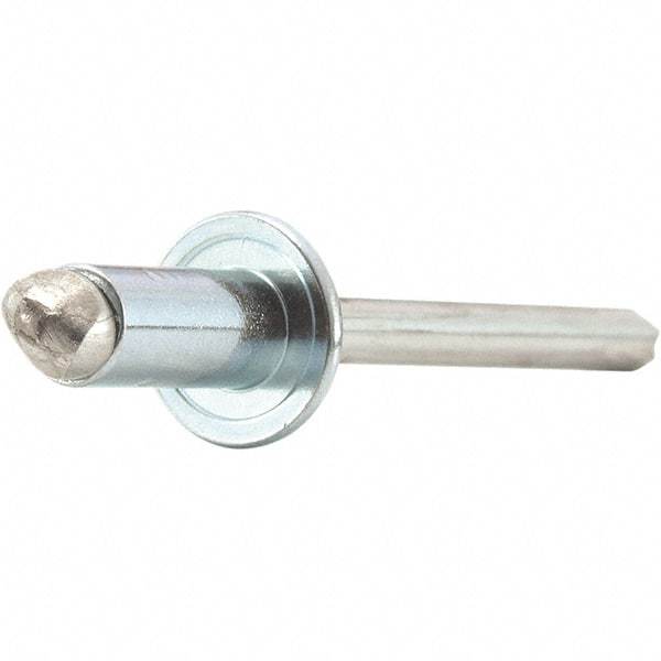 STANLEY Engineered Fastening - Size 6 Dome Head Stainless Steel Open End Blind Rivet - Stainless Steel Mandrel, 0.126" to 1/4" Grip, 3/16" Head Diam, 0.192" to 0.196" Hole Diam, 0.116" Body Diam - Industrial Tool & Supply