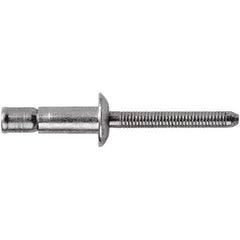 STANLEY Engineered Fastening - Size 6 Dome Head Steel Structural with Locking Stem Blind Rivet - Steel Mandrel, 0.064" to 0.437" Grip, 3/16" Head Diam, 0.194" to 0.204" Hole Diam, 0.12" Body Diam - Industrial Tool & Supply