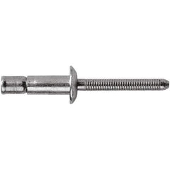 STANLEY Engineered Fastening - Size 8 Dome Head Steel Structural with Locking Stem Blind Rivet - Steel Mandrel, 0.08" to 3/8" Grip, 1/4" Head Diam, 0.261" to 0.276" Hole Diam, 0.162" Body Diam - Industrial Tool & Supply