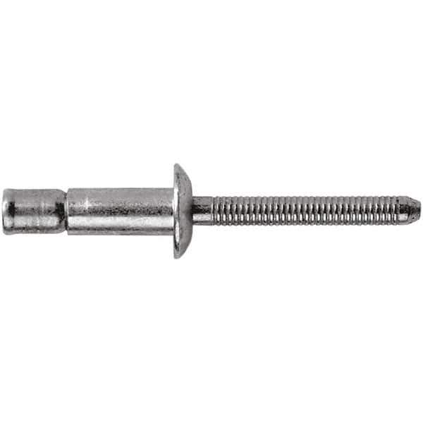 STANLEY Engineered Fastening - Size 8 Countersunk Head Steel Structural with Locking Stem Blind Rivet - Steel Mandrel, 1/8" to 0.475" Grip, 1/4" Head Diam, 0.261" to 0.276" Hole Diam, 0.162" Body Diam - Industrial Tool & Supply