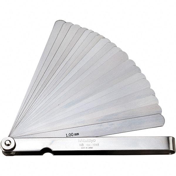 Mitutoyo - Feeler Gages   Thickness (mm): 1.0000    Leaf Length (mm): 150.00 - Industrial Tool & Supply