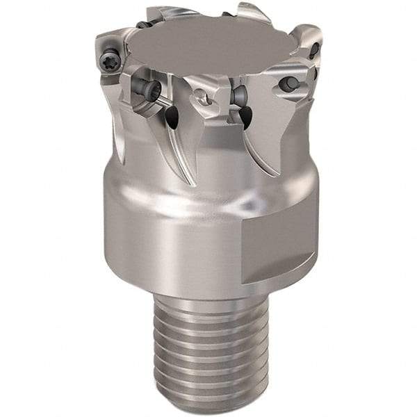 Seco - 31.5mm Cut Diam, 0.8mm Max Depth, M20 Modular Connection Indexable High-Feed End Mill - Screw Holding Method, LP..06 Insert, R217.21 Toolholder, Through Coolant - Industrial Tool & Supply