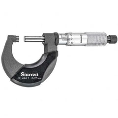 Starrett - Mechanical Outside Micrometers Minimum Measurement (mm): 0.00 Maximum Measurement (mm): 25.00 - Industrial Tool & Supply