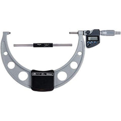 Mitutoyo - 7 to 8" Range, 0.0001" Resolution, Standard Throat IP65 Electronic Outside Micrometer - 0.00015" Accuracy, Ratchet Stop Thimble, Carbide-Tipped Face, SR44 Battery - Industrial Tool & Supply