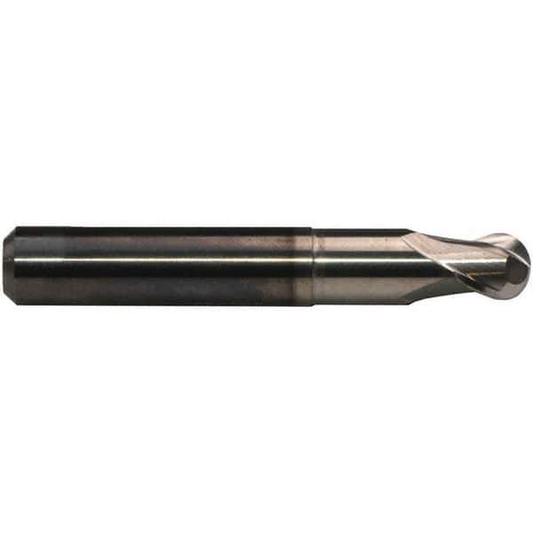 Emuge - 3mm Diam, 3.5mm LOC, 2 Flute Solid Carbide Ball End Mill - CrN Finish, Single End, 57mm OAL, 6mm Shank Diam, Ball Flute - Industrial Tool & Supply