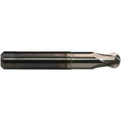 Emuge - 3mm Diam, 3.5mm LOC, 2 Flute Solid Carbide Ball End Mill - CrN Finish, Single End, 57mm OAL, 6mm Shank Diam, Ball Flute - Industrial Tool & Supply