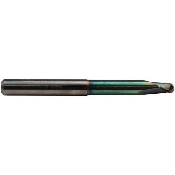 Emuge - 16mm Diam, 12mm LOC, 2 Flute Solid Carbide Ball End Mill - CrN Finish, Single End, 140mm OAL, 16mm Shank Diam, Ball Flute - Industrial Tool & Supply