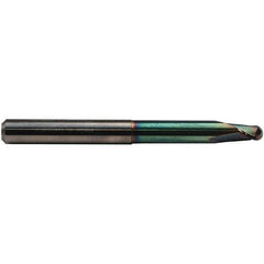 Emuge - 16mm Diam, 12mm LOC, 2 Flute Solid Carbide Ball End Mill - CrN Finish, Single End, 140mm OAL, 16mm Shank Diam, Ball Flute - Industrial Tool & Supply