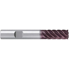 Emuge - 16mm Diam, 32mm LOC, 6 Flute Solid Carbide Roughing & Finishing End Mill - TiAlN Finish, 92mm OAL, 16mm Shank Diam, Weldon Shank, 38° Helix, Long Length - Industrial Tool & Supply
