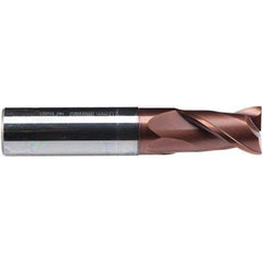 Emuge - 8mm Diam, 16mm LOC, 2 Flute Solid Carbide Roughing & Finishing End Mill - TiAlN Finish, 63mm OAL, 8mm Shank Diam, Cylindrical Shank, 38° Helix, Centercutting, Long Length - Industrial Tool & Supply