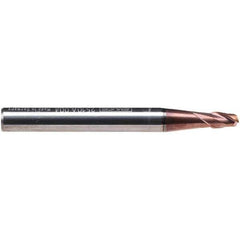 Emuge - 7mm Diam, 8mm LOC, 2 Flute Solid Carbide Roughing & Finishing End Mill - TiAlN Finish, 58mm OAL, 8mm Shank Diam, Cylindrical Shank, 38° Helix, Centercutting, Stub Length - Industrial Tool & Supply
