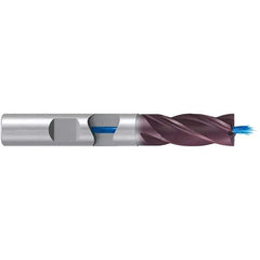 Emuge - 20mm Diam, 38mm LOC, 4 Flute Solid Carbide Roughing & Finishing End Mill - TiAlN Finish, 104mm OAL, 20mm Shank Diam, Weldon Shank, 38° Helix, Long Length - Industrial Tool & Supply