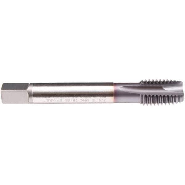 Emuge - 7/8-9 UNC 4 Flute 2B/3B Plug Spiral Flute Tap - High Speed Steel, TiCN Finish, 5.512" OAL, Right Hand Flute, Right Hand Thread, Series CU499300 - Industrial Tool & Supply
