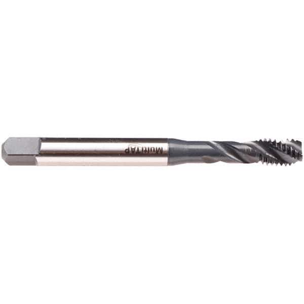 Emuge - #5-44 UNF 3 Flute 2B/3B Modified Bottoming Spiral Flute Tap - High Speed Steel, NE2 Finish, 2.205" OAL, Right Hand Flute, Right Hand Thread, Series BU533200 - Exact Industrial Supply