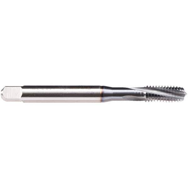 Emuge - 6-32 UNC 3 Flute BT Modified Bottoming Spiral Flute Tap - High Speed Steel, TiCN Finish, 2.205" OAL, Right Hand Flute, Right Hand Thread, Series BU459600 - Exact Industrial Supply