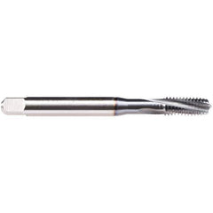 Emuge - 6-32 UNC 3 Flute BT Modified Bottoming Spiral Flute Tap - High Speed Steel, TiCN Finish, 2.205" OAL, Right Hand Flute, Right Hand Thread, Series BU459600 - Exact Industrial Supply