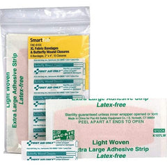 PRO-SAFE - 4" Long x 1/8" Wide, Butterfly Wound Care - White, Woven Fabric Bandage - Industrial Tool & Supply